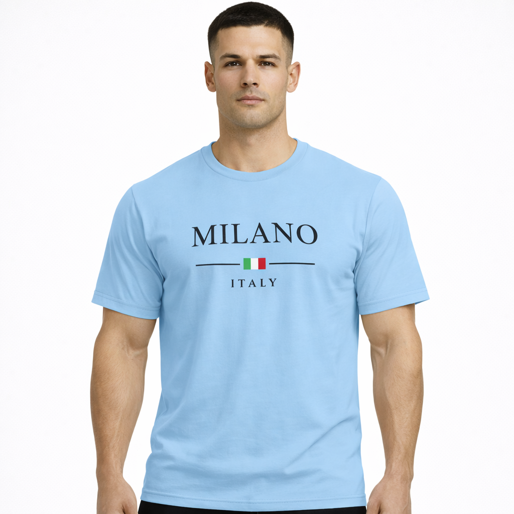 HypeWalk - Milan Letter Print Cotton T-Shirt Virel Milano