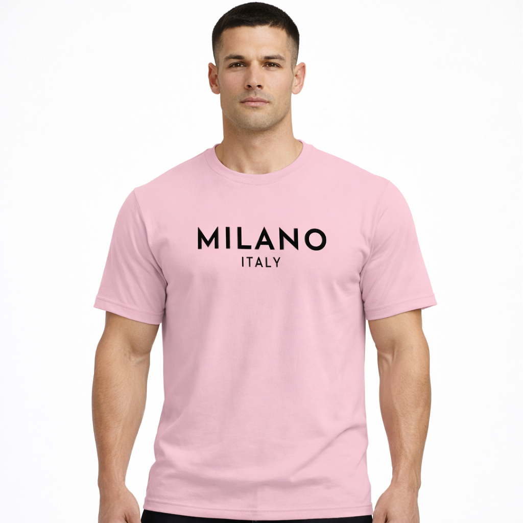 HypeWalk - Milan Letter Print Cotton T-Shirt Virel Milano