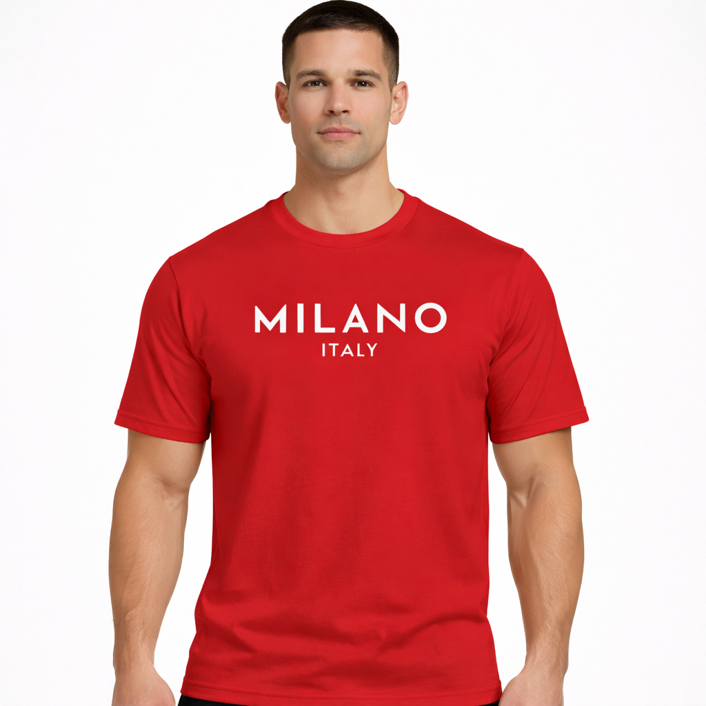 HypeWalk - Milan Letter Print Cotton T-Shirt Virel Milano