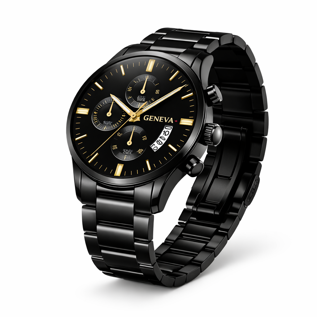 HypeWalk - Stainless Steel Quartz Calendar Watch Velour Chrona