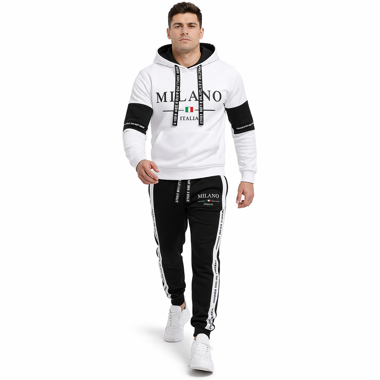 HypeWalk - Casual Printed Sweat Set Vanta Echo