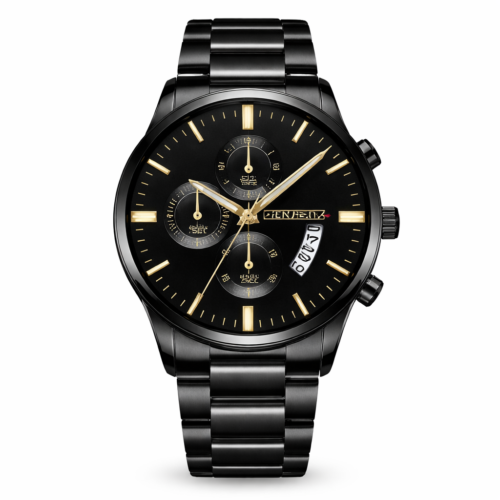 HypeWalk - Stainless Steel Quartz Calendar Watch Velour Chrona