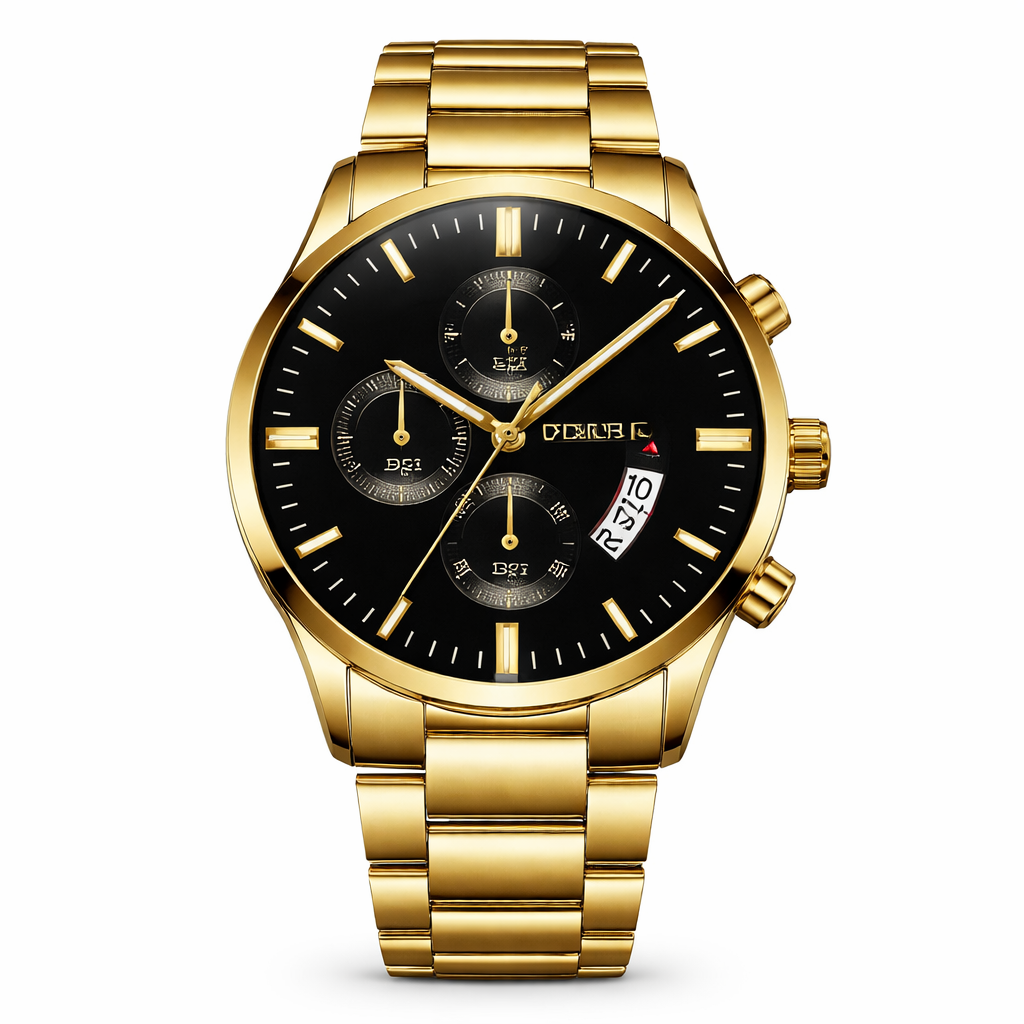 HypeWalk - Stainless Steel Quartz Calendar Watch Velour Chrona