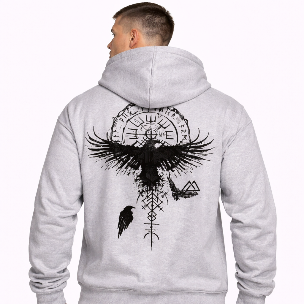 HypeWalk - Viking Printed Hooded Sweatshirt Valharn Crest