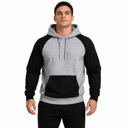 HypeWalk - Contrast Raglan Hooded Sweatshirt Nova Virel