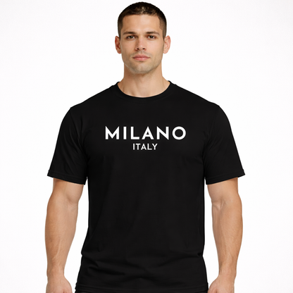 HypeWalk - Milan Letter Print Cotton T-Shirt Virel Milano