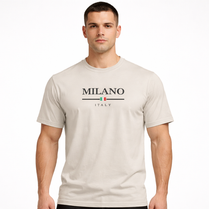 HypeWalk - Milan Letter Print Cotton T-Shirt Virel Milano