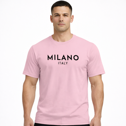HypeWalk - Milan Letter Print Cotton T-Shirt Virel Milano