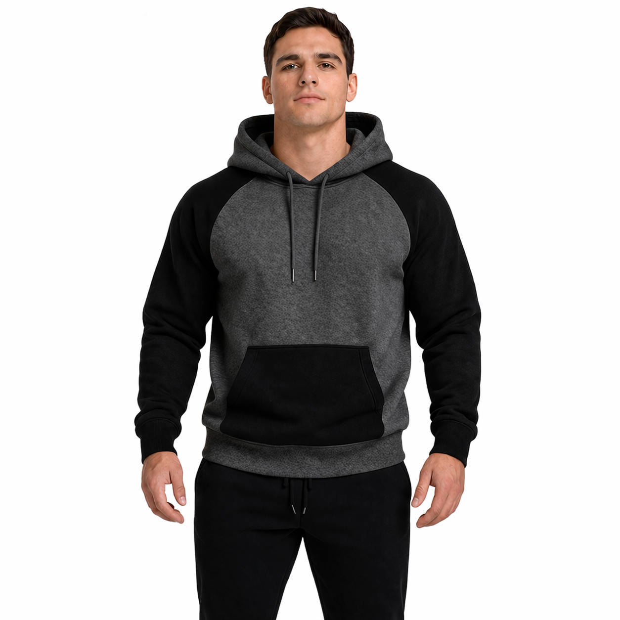 HypeWalk - Contrast Raglan Hooded Sweatshirt Nova Virel