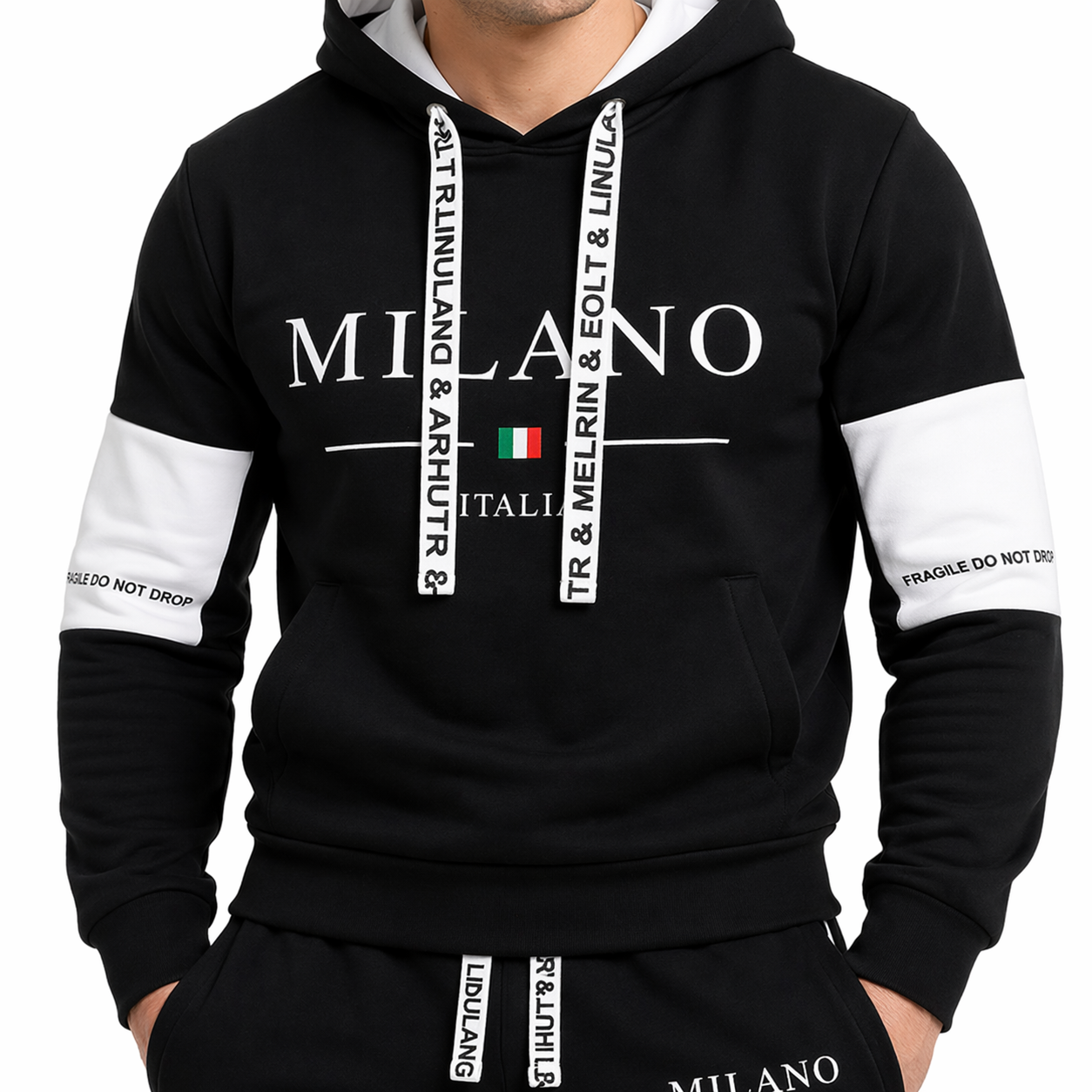 HypeWalk - Casual Printed Sweat Set Vanta Echo