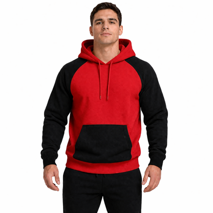 HypeWalk - Contrast Raglan Hooded Sweatshirt Nova Virel