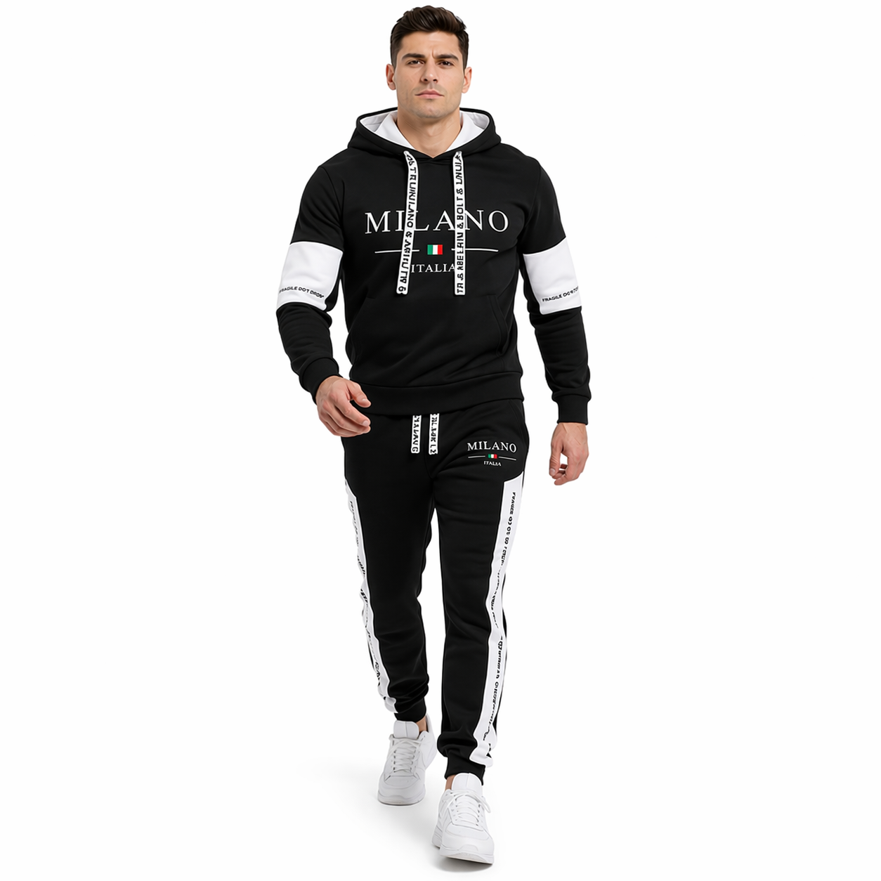HypeWalk - Casual Printed Sweat Set Vanta Echo