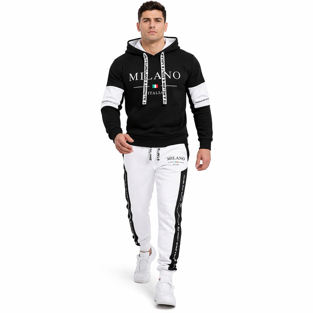 HypeWalk - Casual Printed Sweat Set Vanta Echo