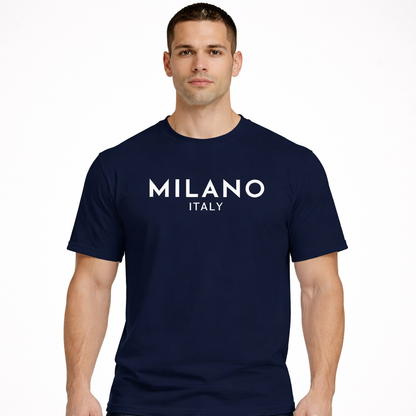 HypeWalk - Milan Letter Print Cotton T-Shirt Virel Milano