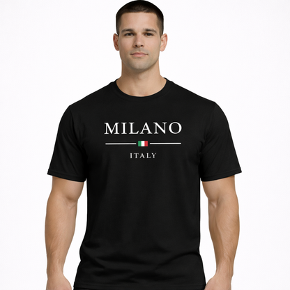 HypeWalk - Milan Letter Print Cotton T-Shirt Virel Milano